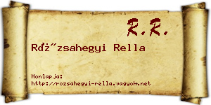 Rózsahegyi Rella névjegykártya